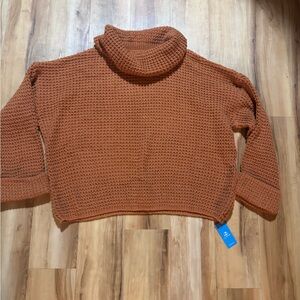 Cupshe Women's Rust Cowl Neck Sweater